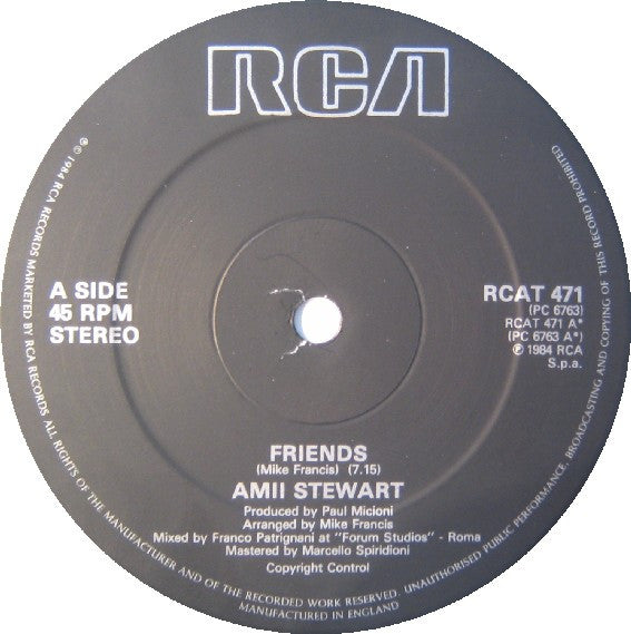 Amii Stewart : Friends (12", Single)
