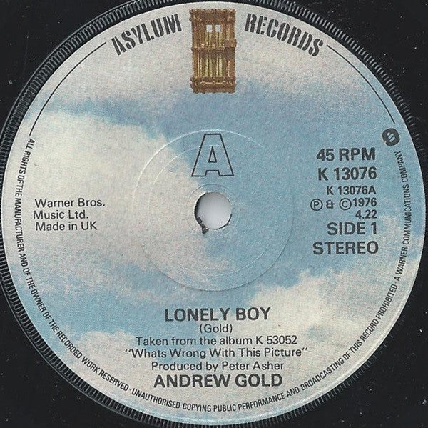 Andrew Gold - Lonely Boy (7) (Very Good (VG)) - DaddyPop