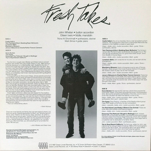 John Whelan And Eileen Ivers : Fresh Takes (LP, Album)