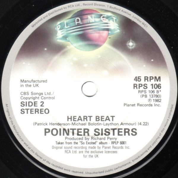 Pointer Sisters : Jump (For My Love) (7", Single, Pap)