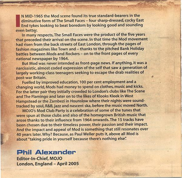 Various : MOJO Mod Club Party (CD, Comp)