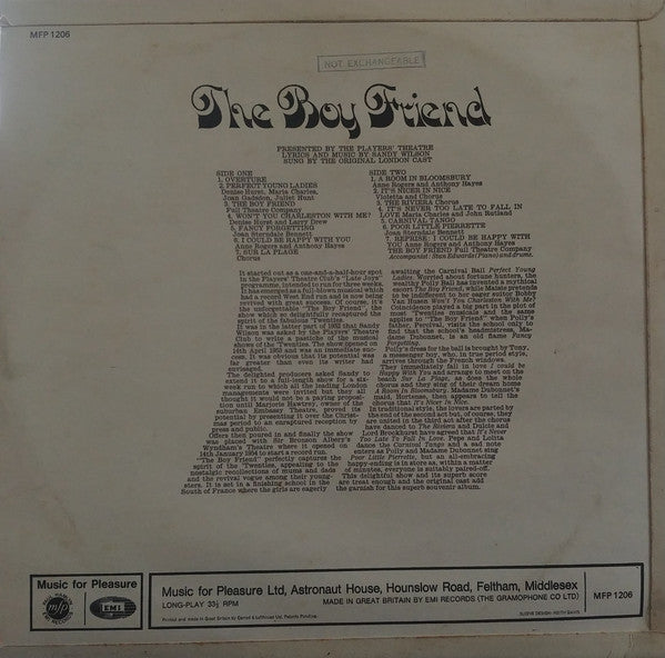 The Boy Friend Original London Cast Starring Anne Rogers - The Boy Friend (LP) (Very Good (VG)) - DaddyPop