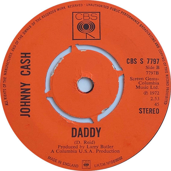 Johnny Cash & The Evangel Temple Choir / Johnny Cash : A Thing Called Love  (7", Single, Pus)