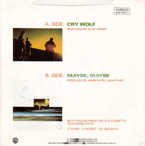 a-ha : Cry Wolf (7", Single, Sil)