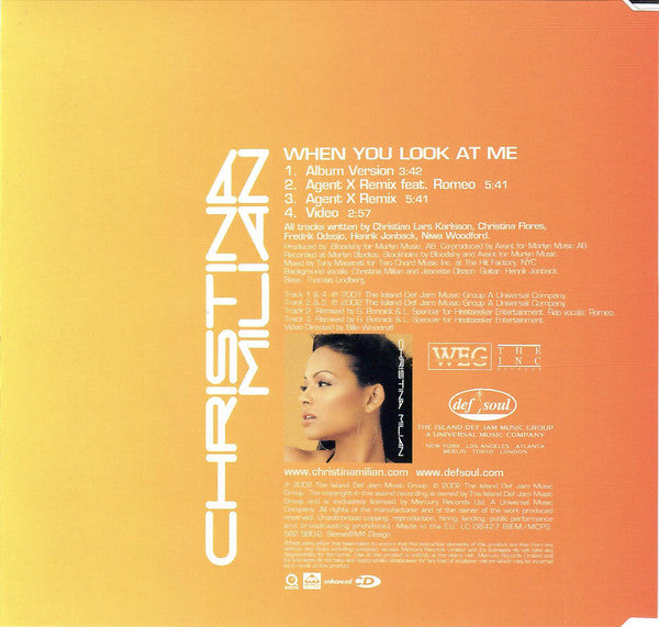 Christina Milian : When You Look At Me (CD, Single, Enh)