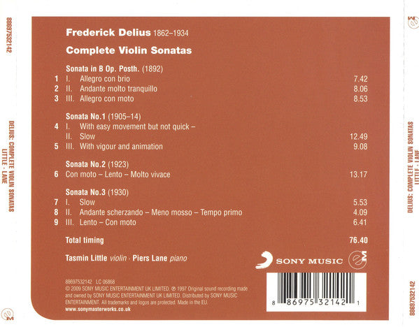 Frederick Delius / Tasmin Little • Piers Lane : Complete Violin Sonatas  (CD)