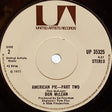 Don McLean : American Pie (7", Single, Sol)