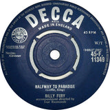 Billy Fury : Halfway To Paradise (7", Single, RP)