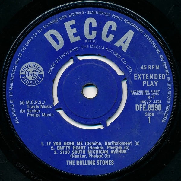 The Rolling Stones : Five By Five (7", EP, Mono)