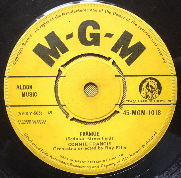 Connie Francis : Lipstick On Your Collar  (7", Single)