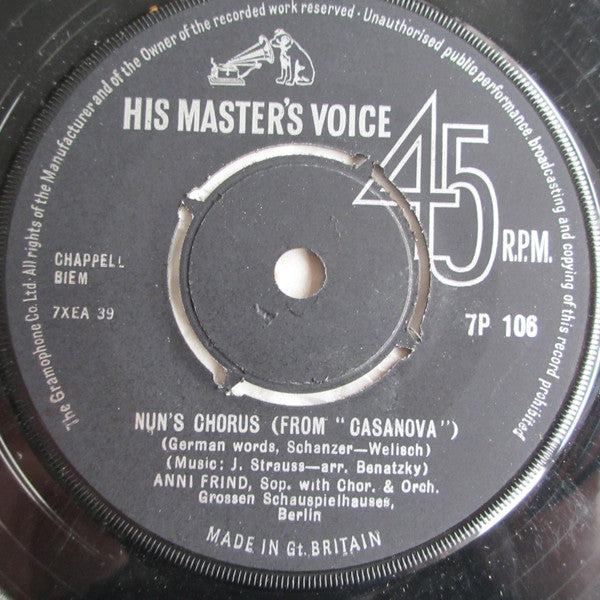 Anni Frind - Spanish Romance Nuns Chorus (7) (Very Good Plus (VG)) - DaddyPop