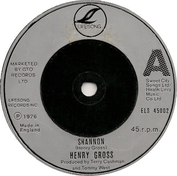 Henry Gross : Shannon (7", Single)