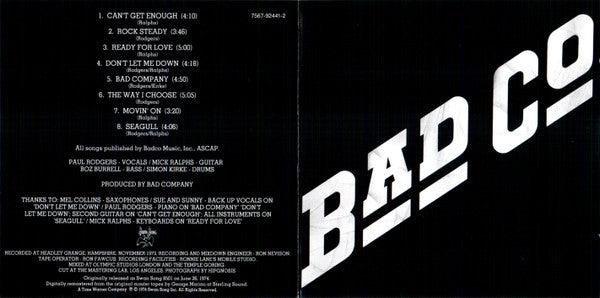 Bad Company (3) : Bad Company (CD, Album, RE, RM, RP)