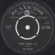 Jim Reeves : I Won't Forget You (7", Single)