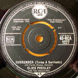 Elvis Presley With The Jordanaires : Surrender (Torna A Surriento) (7", Single)