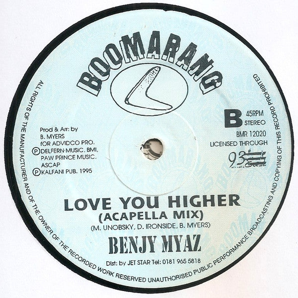 Benji Myaz : Love You Higher (12")