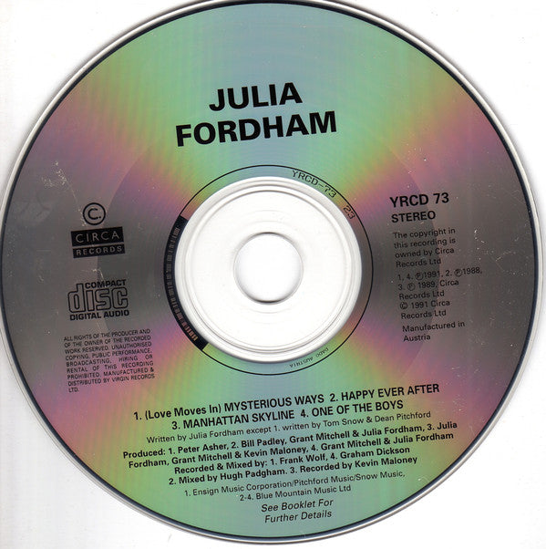 Julia Fordham : (Love Moves In) Mysterious Ways (CD, Single)