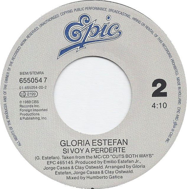 Gloria Estefan : Don't Wanna Lose You (7", Single)