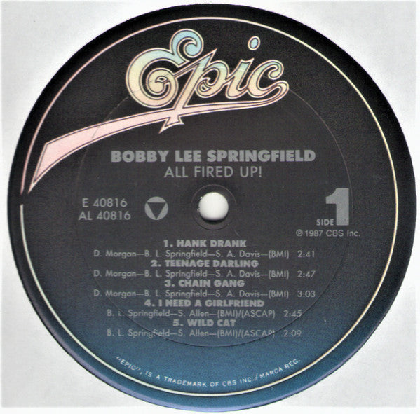 Bobby Lee Springfield* : All Fired Up! (LP, Album)