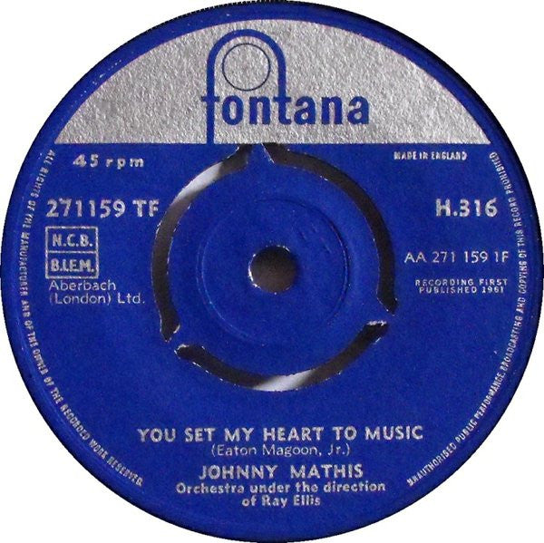 Johnny Mathis : You Set My Heart To Music  (7", Single)