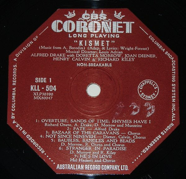 Alfred Drake & The Kismet Original Broadway Cast - Kismet (LP) (Very Good (VG)) - DaddyPop