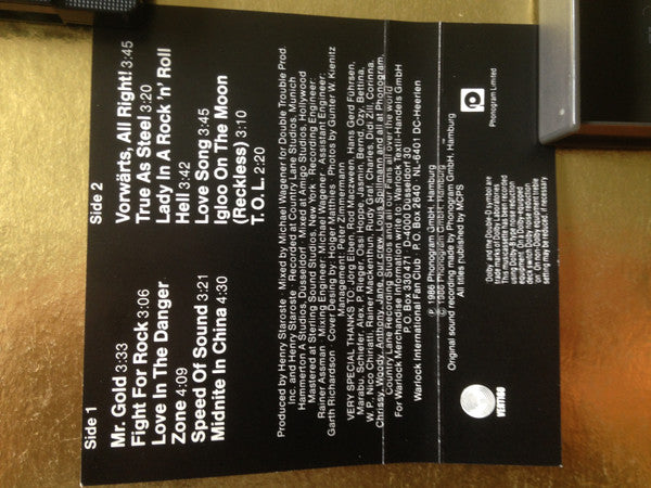 Warlock (2) : True As Steel (Cass, Album)