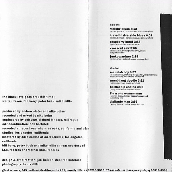 Hindu Love Gods : Hindu Love Gods (Cass, Album)