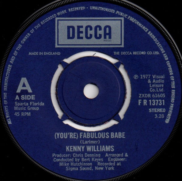 Ken Williams : (You're) Fabulous Babe (7")