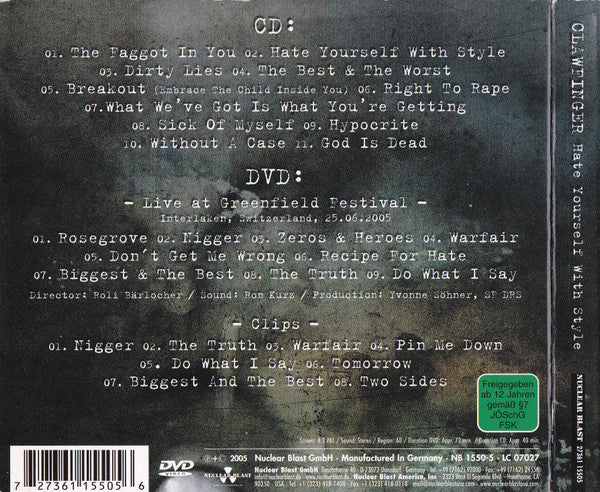 Clawfinger : Hate Yourself With Style (HDCD, Album + DVD-V, PAL + Ltd, Dig)
