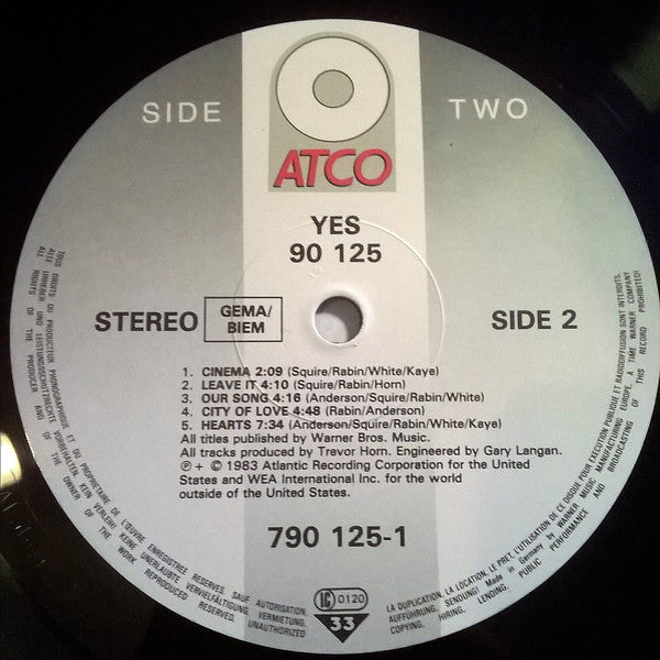 Yes : 90125 (LP, Album, RE)