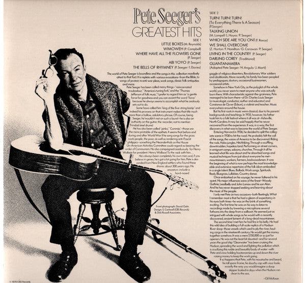Pete Seeger - Pete Seegers Greatest Hits (LP) (Very Good (VG)) - DaddyPop