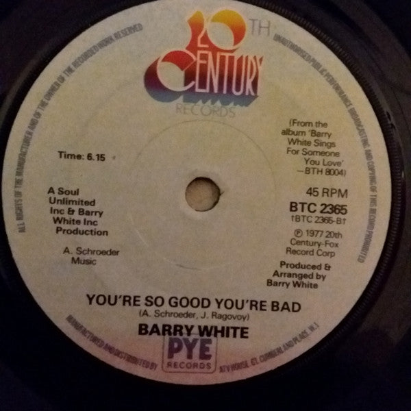 Barry White : Oh What A Night For Dancing (7", Single, Promo, Sol)