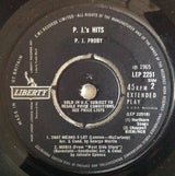 P.J. Proby : P.J.'s Hits (7", EP, Mono)