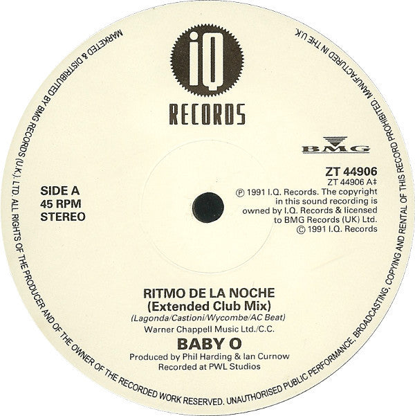 Baby O : Ritmo De La Noche (12")