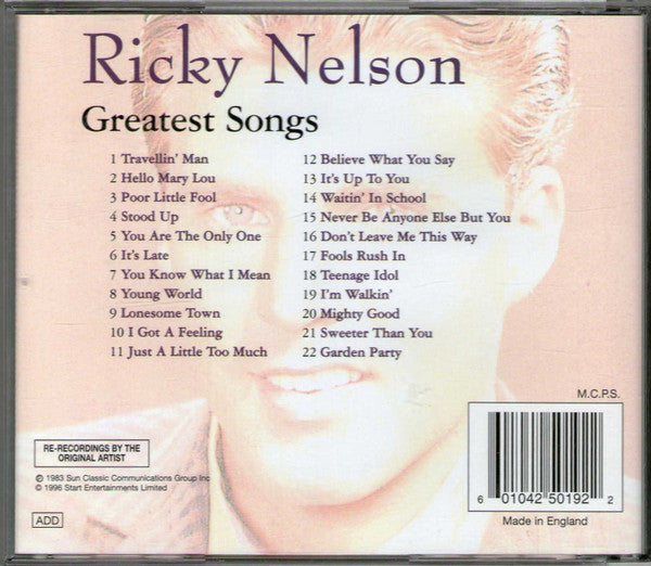 Ricky Nelson (2) : Greatest Songs (CD, Comp)
