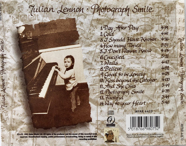 Julian Lennon : Photograph Smile (CD, Album)