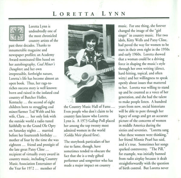Loretta Lynn : The Country Music Hall Of Fame (CD, Comp, RE, Mat)