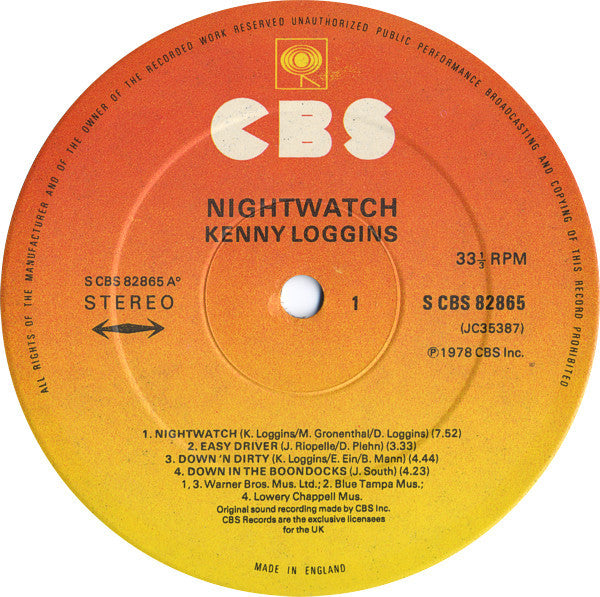 Kenny Loggins : Nightwatch (LP, Album)