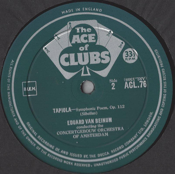Jean Sibelius, Concertgebouworkest, Eduard van Beinum : En Saga / Tapiola (LP, Mono, RE)