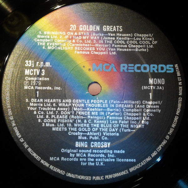Bing Crosby : 20 Golden Greats (LP, Comp, Mono)