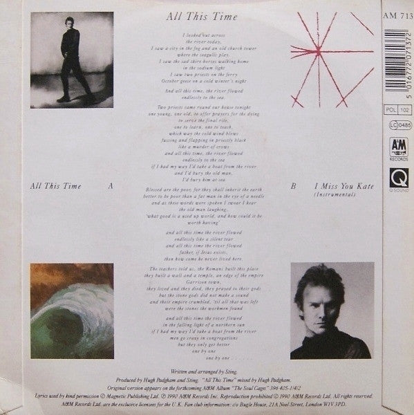 Sting : All This Time (7", Single, Pap)