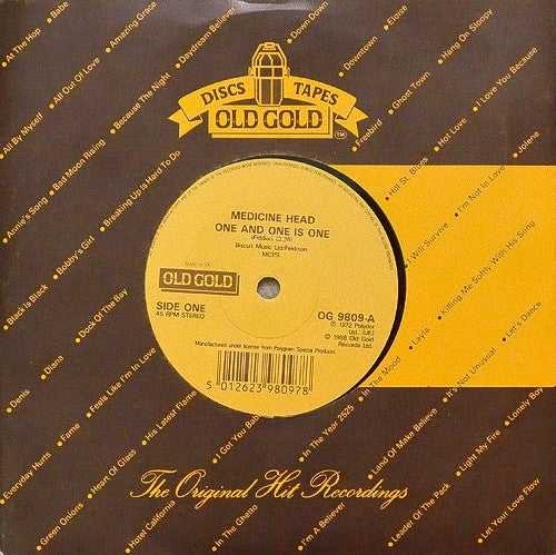 Medicine Head (2) : One And One Is One / Rising Sun (7", Single, RE)