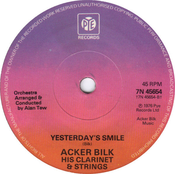 Acker Bilk His Clarinet And Strings : Love Theme (From "The Eagle Has Landed") (7", Promo, Sol)