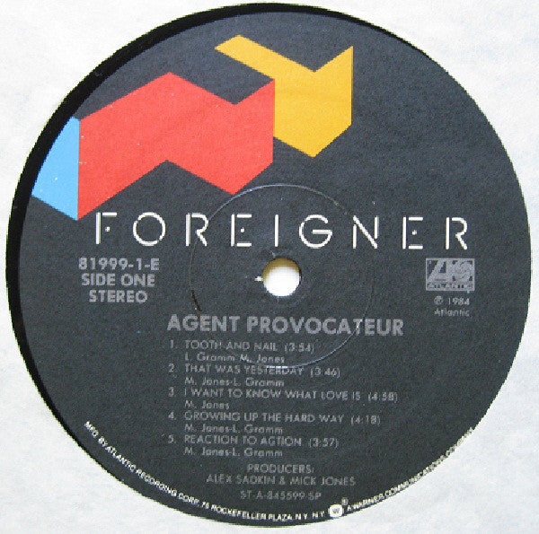Foreigner : Agent Provocateur (LP, Album, SP-)