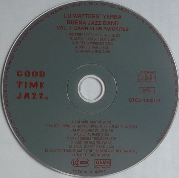 Lu Watters And The Yerba Buena Jazz Band : The San Francisco Style: Vol. 1 Dawn Club Favorites (CD, Comp, RE, RM)