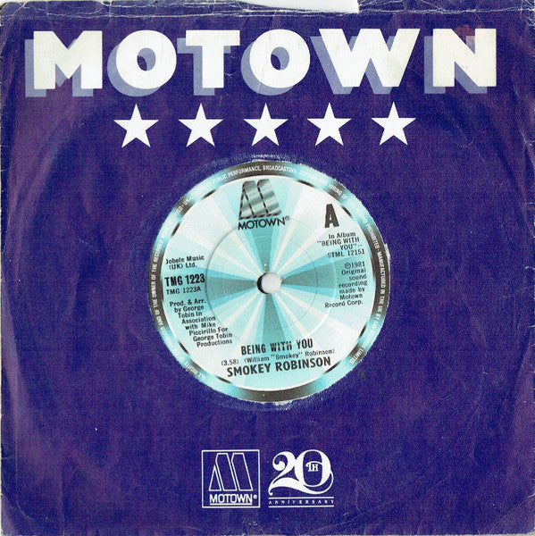 Smokey Robinson : Being With You (7", Single, Sol)