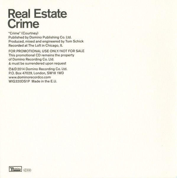 Real Estate (2) : Crime (CD, Single, Promo)