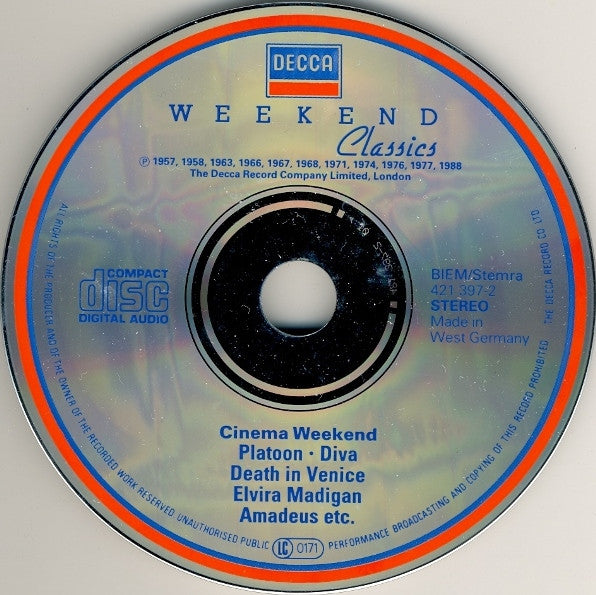 Various : Cinema Weekend - Classics In Films (CD, Comp)