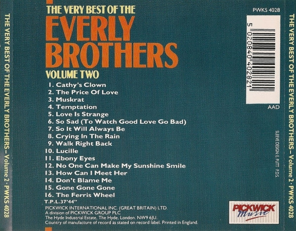 Everly Brothers : The Very Best Of The Everly Brothers Volume Two (CD, Comp)