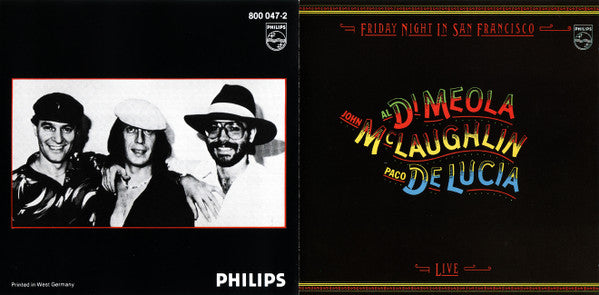 John McLaughlin, Al Di Meola, Paco De Lucía : Friday Night In San Francisco (CD, Album, RE)